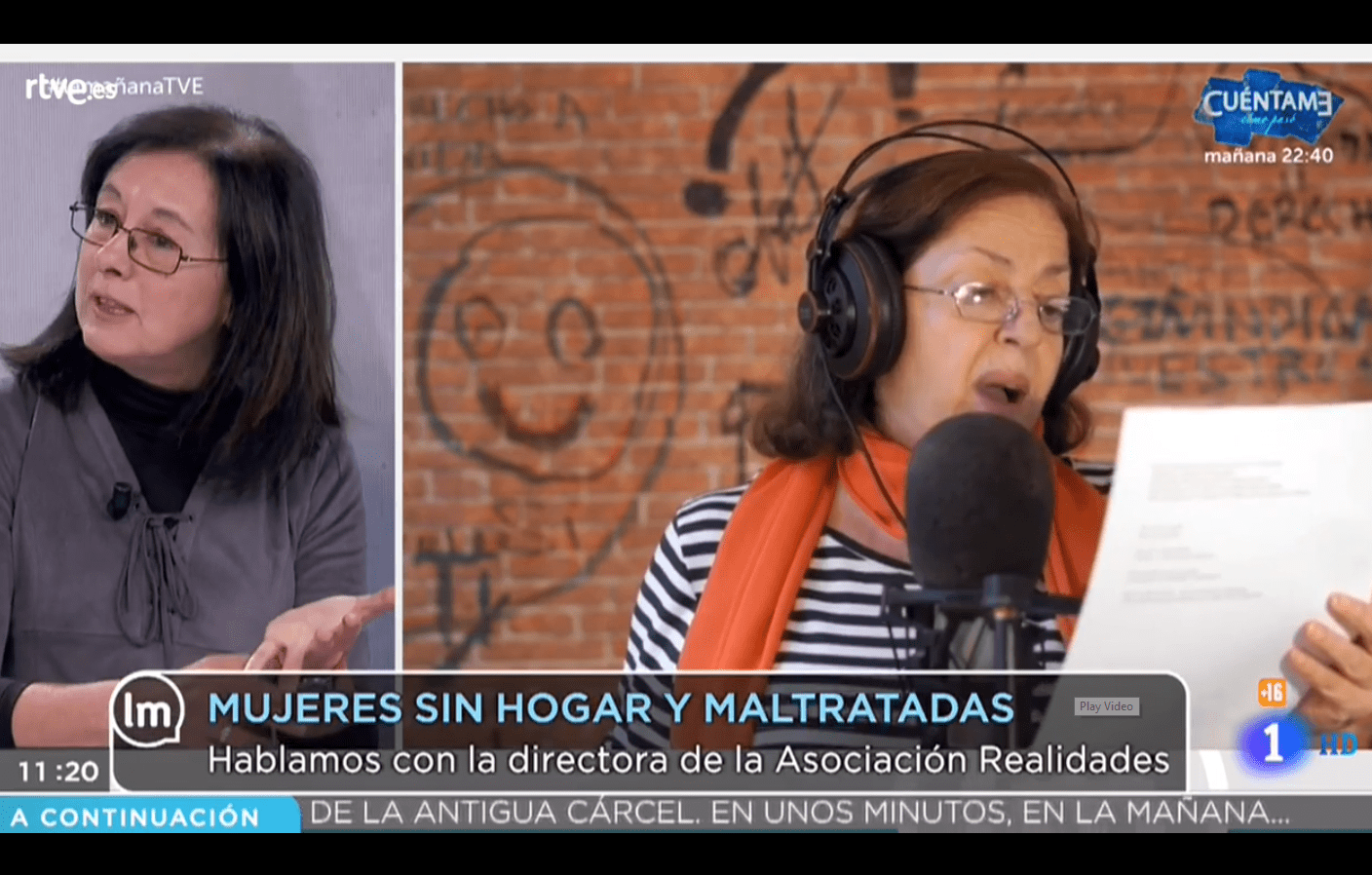 Gloria García, Directora de Asociación Realidades, participa en La Mañana de TVE